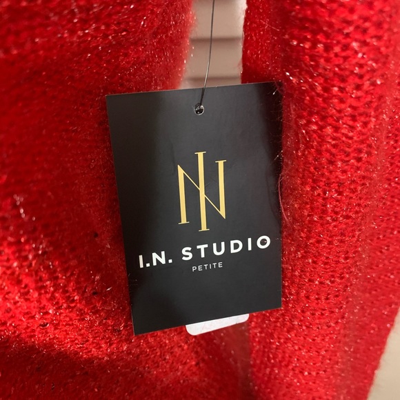 I.N. Studio Holly Holiday Red sequin sweater. NWT - Picture 7 of 8